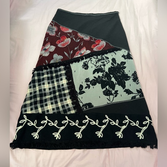 Vintage Dresses & Skirts - Vintage Y2K Fairycore Floral Patchwork Midi Skirt